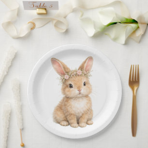 Osterhase Hasen Ei Aquarell im Vintage-Stil Pappteller