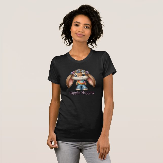 Osterhase - Hippie Hoppity T-Shirt (Vorne ganz)