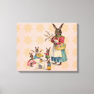 Osterhase Hühner Hase Eier Leinwanddruck