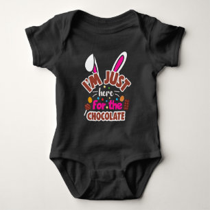 Osterhase Ich bin nur für die Schokolade hier Baby Strampler