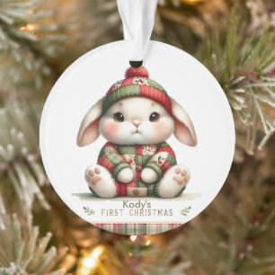 Osterhase im festlichen Strick Ornament