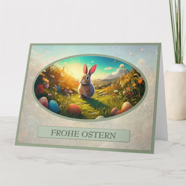 Osterhase im Frühlingszauber Karte (Vorderseite)