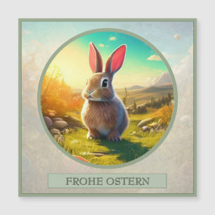 Osterhase im Frühlingszauber Magnetkarte