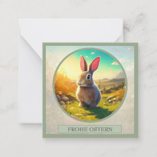 Osterhase im Frühlingszauber Mitteilungskarte