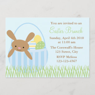 Osterhase im Korb Einladung