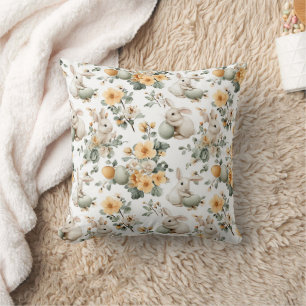 Osterhase im Vintage-Blumenstil (2) Kissen