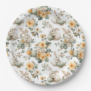 Osterhase im Vintage-Blumenstil (2) Pappteller