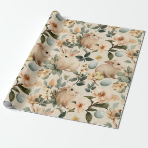 Osterhase im Vintage-Blumenstil (4) Geschenkpapier
