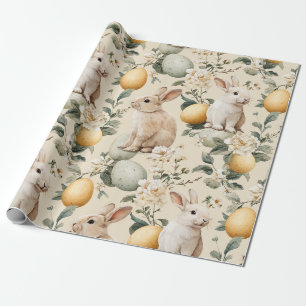 Osterhase im Vintage-Blumenstil (5) Geschenkpapier