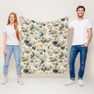 Osterhase im Vintage-Blumenstil (6) Fleecedecke