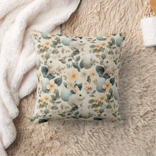 Osterhase im Vintage-Blumenstil (6) Kissen