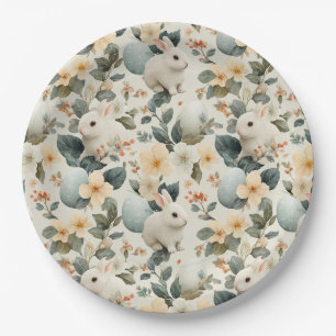 Osterhase im Vintage-Blumenstil (6) Pappteller