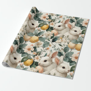 Osterhase im Vintage-Blumenstil (9) Geschenkpapier