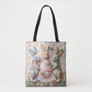 Osterhase im Vintage-Look, Faux-Patchwork-Quilt-Dr