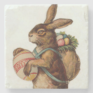 Osterhase im Vintage-Stil mit Eiern Steinuntersetzer