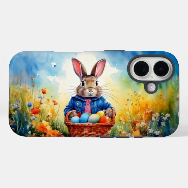 Osterhase im Wald Case-Mate iPhone Hülle (Rückseite (Horizontal))