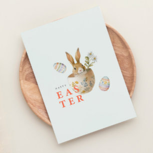Osterhase in Aquarelltechnik Feiertagskarte