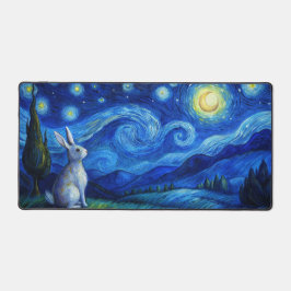 Osterhase in der Sternennacht Schreibtischunterlage