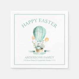 Osterhase in einem Heißluftballon Napkins Serviette