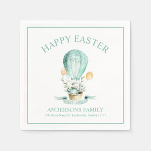 Osterhase in einem Heißluftballon Napkins Serviette
