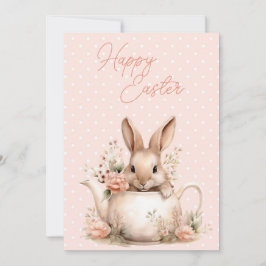 Osterhase in einer Teekanne Frohe Ostern Feiertagskarte