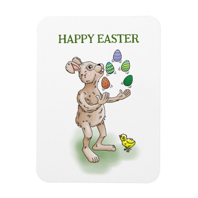 Osterhase jongliert magnet (Vertikal)