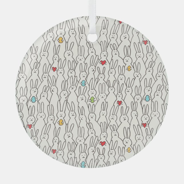 Osterhase: Joyful Seamless Fun. Ornament Aus Glas (Vorderseite)