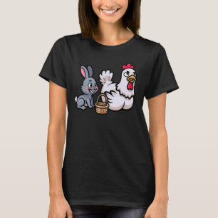 Osterhase Kaninchen Huhn Frohe Ostern T-Shirt