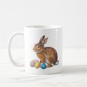 Osterhase Kaninchen mit Ostereiern  Kaffeetasse