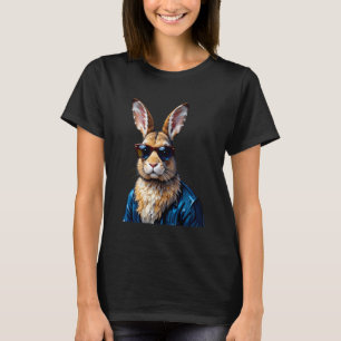 Osterhase Kaninchen Mit Sonnenbrille Malerei Portr T-Shirt