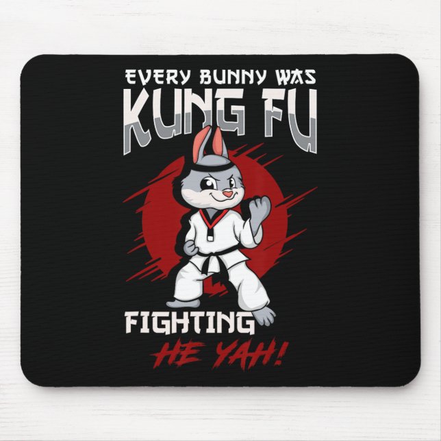 Osterhase Karate Jeder Hase war Kung Fu Kampf Mousepad (Vorne)
