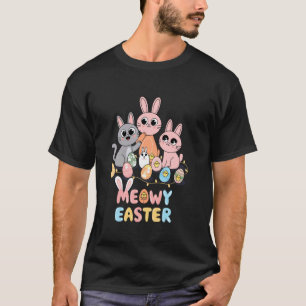 Osterhase Katzen Tier Haustier Meowy T-Shirt