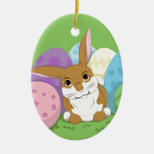 Osterhase Keramik Ornament