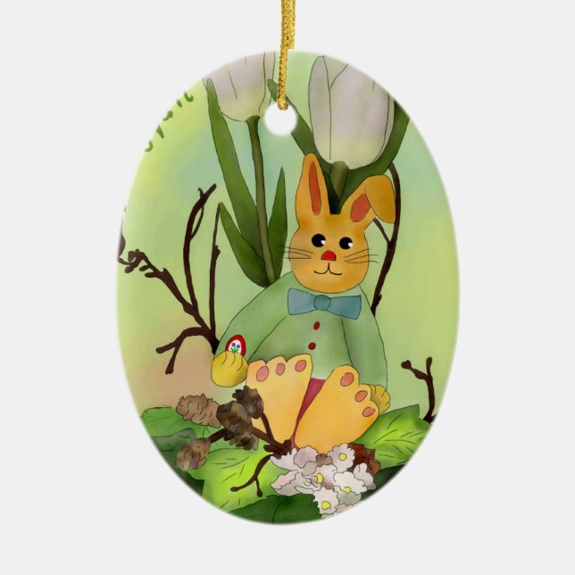 Osterhase Keramik Ornament (Vorne)