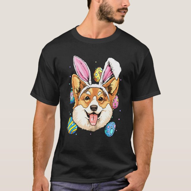 Osterhase Korgi Hund Kinder Männer Frauen T-Shirt (Vorderseite)