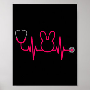 Osterhase-Krankenschwester stillt Herzschlag für F Poster
