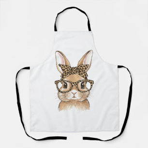 Osterhase Leopard Brille Bandana Hase Frauen Schürze
