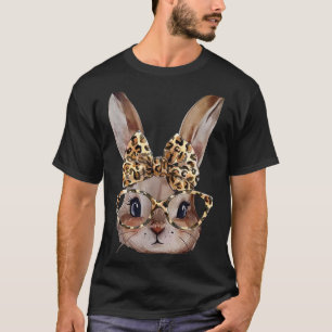 Osterhase Leopard Brille Bandana Kaninchen Kinder T-Shirt