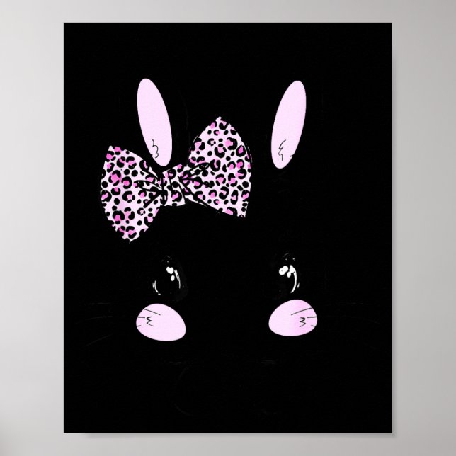 Osterhase Leopard-Schlips Ostertag Frauen Mädchen Poster (Vorne)