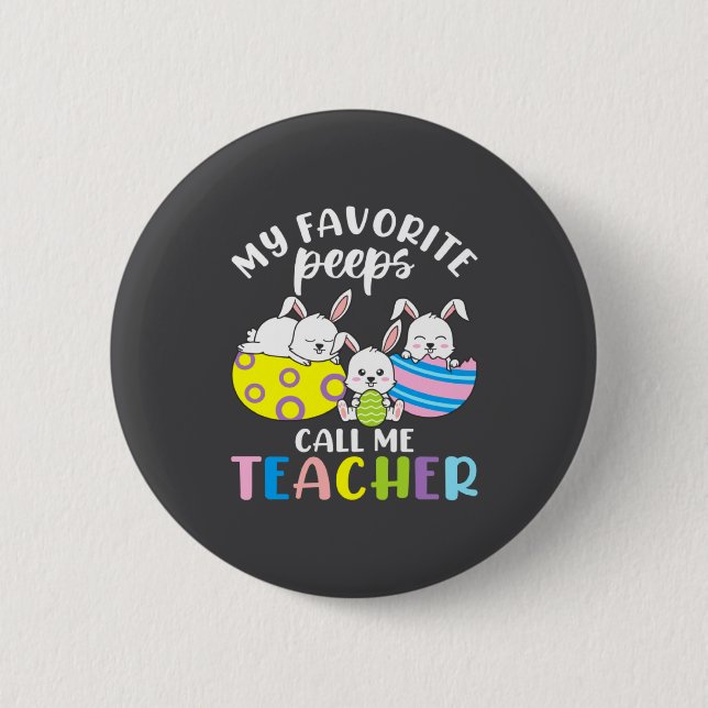 Osterhase Lieblingslehrer Schüler Frohe Ostern Button (Vorderseite)