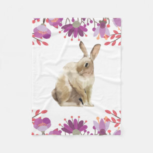Osterhase Lila Blume Fleecedecke