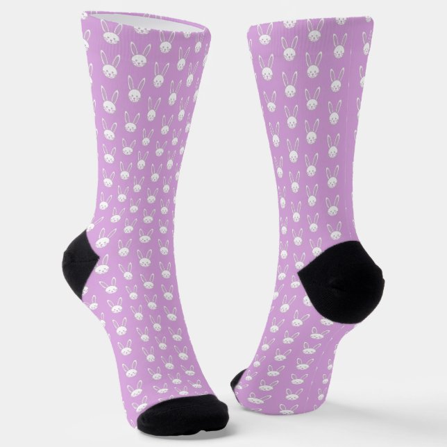 Osterhase Lila Socken (Gewinkelt)