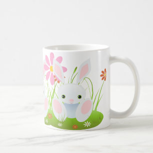 Osterhase - Little Blue Bunny mit Blume Kaffeetasse