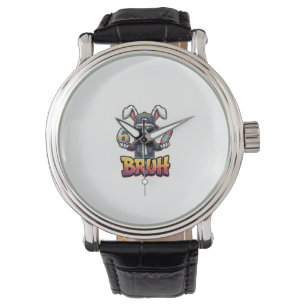 Osterhase Meme Bruh  Lustig 6 7 Ostereier Desi Armbanduhr