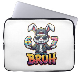 Osterhase Meme Bruh Lustig 6 7 Ostereier Desi Laptopschutzhülle