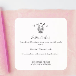 Osterhase Minimalist Bäckerei-Zutat Produkt Quadratischer Aufkleber