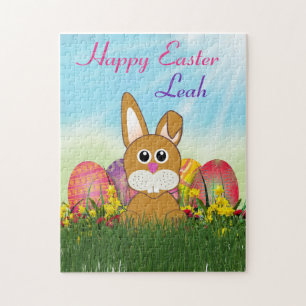 Osterhase mit bemalten Eiern / Niedliche Kinder Puzzle