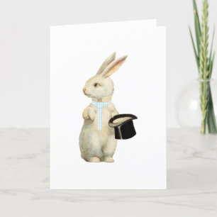 Osterhase mit Blue Gingham Krawatte Feiertagskarte