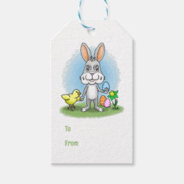 Osterhase mit den bunten Ostereiern Geschenkanhänger