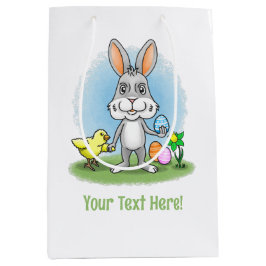 Osterhase mit den bunten Ostereiern Mittlere Geschenktüte